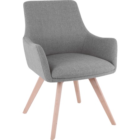 LORELL Gray Flannel Guest Chair with Wood Legs 68560